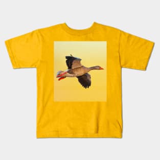 Greylag goose sunset Kids T-Shirt